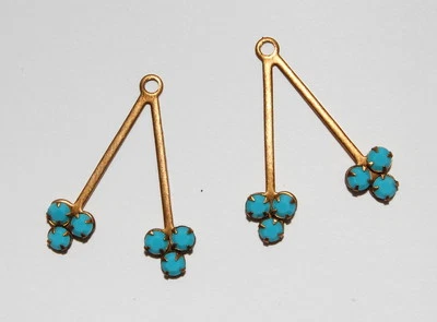 DE COLECCIÓN CUENTAS COLGANTES "CEREZA" LATÓN CRUDO PEDRERÍA SWAROVSKI • COLORES SURTIDOS Foto 1 de 3