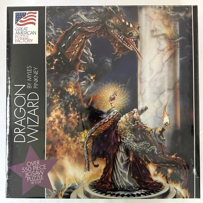 Great American Puzzle #8008 1996 Dragon Wizard Myles Pinkney 550+ piezas rompecabezas NUEVO Foto 1 de 4