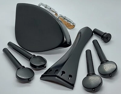 MONTATURA VIOLINO 4/4 IN EBANO MODELLO HILL Piroli, cordiera, mentoniera, botton - Immagine 1 di 4