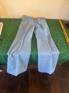 Vtg 1970s FARAH Flared Bell Bottom Polyester Slacks Pants Disco Navy Blue - Picture 1 of 12