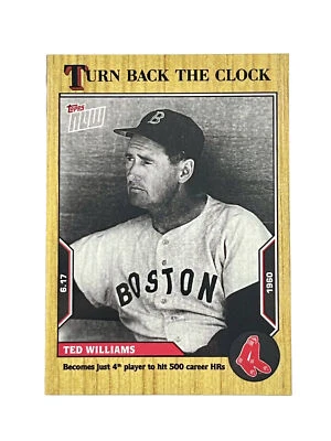 Ted Williams Red Sox 2022 Topps Now Turn Back The Clock #79  1960 500 Homeruns - Image 1 of 4