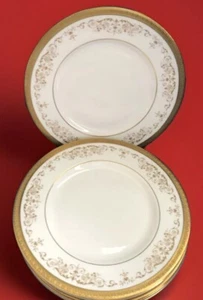 Royal Doulton Belmont Set Of 4 Salad Dessert Plates Heavy Gold Discontinued VTG - Picture 1 of 9