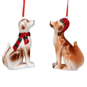 Gisela Graham Dog with Scarf Or Hat Ornament