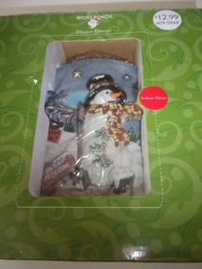 Santa's Workbench Snowman Winter Welcome Plate Home Decor - Picture 1 of 4