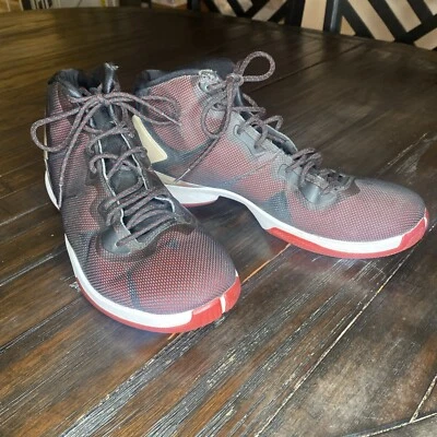 Zapatos de baloncesto Jordan Super.Fly 4 negros/rojos infrarrojos 24 usados talla 12 Foto 1 de 4