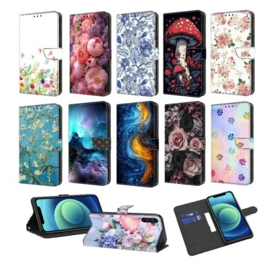 Luxury Wolf Owl Cat  Flower Wallet Cover Case for S25 S24 FE S23 Ultra S25 Edge - Image 1 of 4