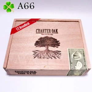 Caja de cigarros de madera vacía Charter Oak Toro CT hoja ancha 8,75" x 6,75" x 2" A66 - Imagen 1 de 10