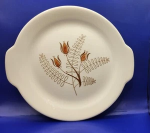 Royal China TANGLEWOOD BROWN Tulip U.S.A. Round Handled Cake Serving Plate - Picture 1 of 5