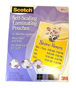 Scotch Self-Sealing Laminating Pouches; No Machine Needed, 23 Pouches - Picture 1 of 1