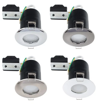 IP65 Fire Rated Downlights x6 GU10 Bathroom Spotlight Downlighters LED Bulbs - Image 1 of 4