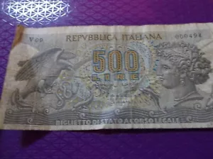 Vintage Original 1967 Repvbblica Italiana 500 Lire Note Paper Money Italy - Picture 1 of 7
