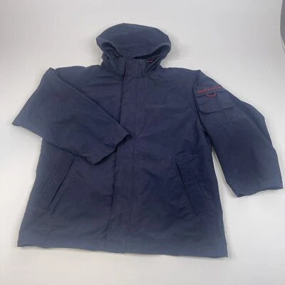 Cortavientos Nautica azul marino con capucha para mujer talla grande Foto 1 de 4