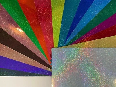 Letrero holográfico STARDUST vinilo hologlitter, elige color + tamaño plástico metálico Foto 1 de 4