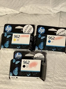 HP(962)Yellow3HZ98AN,Cyan3HZ96An,Black3HZ99AN EX 2024-2025 Lot Of(3)Factory Seal - Picture 1 of 8