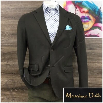 Blazer Abrigo Deportivo Massimo Dutti Para Hombres Chaqueta Informal 2 Botones Talla 44R Traje de Algodón Foto 1 de 4