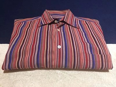Martin Gordon Mens Button Front Long Sleeve Cotton Stripe Shirt Large L - Image 1 of 4