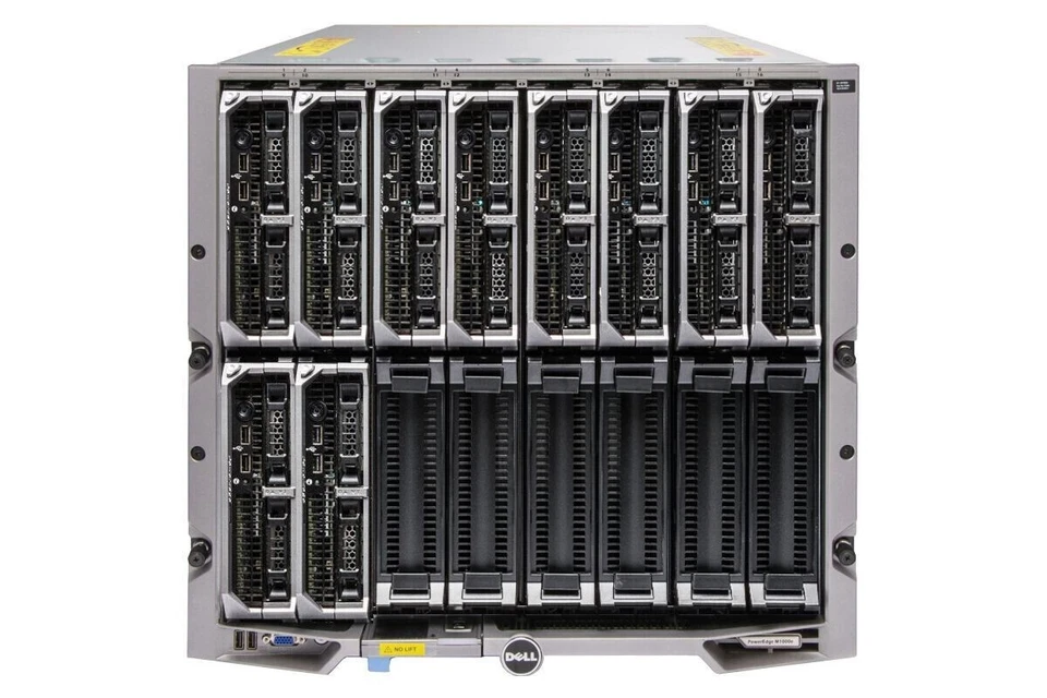 Dell PowerEdge M1000E + 10x M620 Blade Server 2x E5-2620 32GB Ram 2x 146GB HDD - Image 1 of 1
