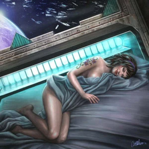 "Crewman Kaly"  Limited Edition Print sci Fi babe art home decor pin up - Picture 1 of 4