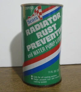 VINTAGE ADVERTISING Sears Radiator Rust Preventive Tin  11oz. Full - Picture 1 of 7