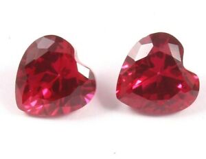 AAA Natural Mozambique Red Ruby Loose Heart Shape Gemstone Cut Pair 1.65 Ct -6MM