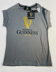 Guinness Style Women's Shirt Gold Harp Official Size XS Cuffed Cap Sleeves -NWT - Picture 1 of 10
