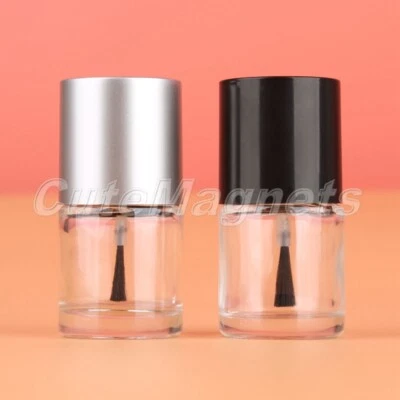 10ML Refillable Empty Nail Art Polish Bottle 1/5Pcs Clear Glass W Brush Manicure - Image 1 of 4