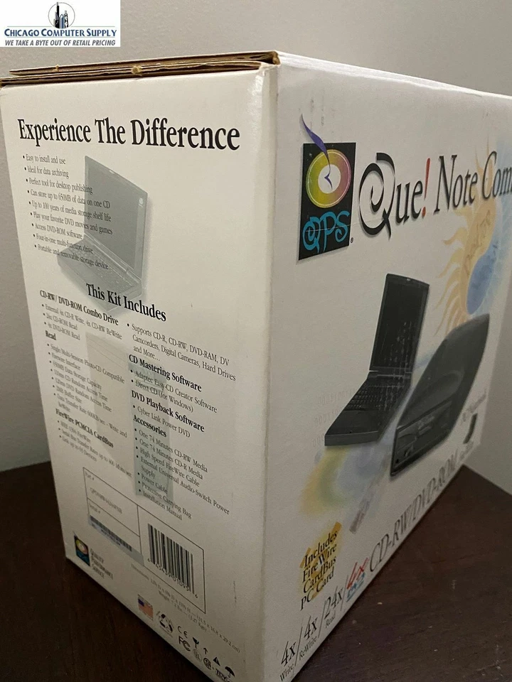 QPS Que! PCMCIA CDRW & DVD Drive QPDVRW44244FNB - Image 1 of 1