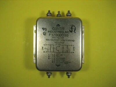 Curtis Industries  RFI Filter  F1700DD30  16A/250VAC - 30A/115VAC  50/60Hz - Image 1 of 4