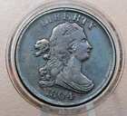 1804 Half Cent Plain 4 No Stems, Choice Very Fine, 1804 Draped Bust Half