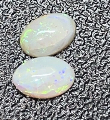 Natural White Opal Faceted .29 Crt Oval Shape  6x3.5 MM Pair In Loose Peru - Image 1 of 4
