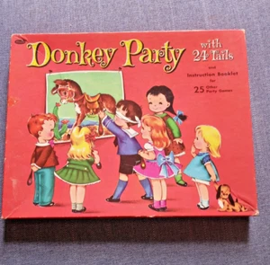 Vintage Donkey Party Game with Original Box, Pin The Tail On The Donkey 1950's - Picture 1 of 4