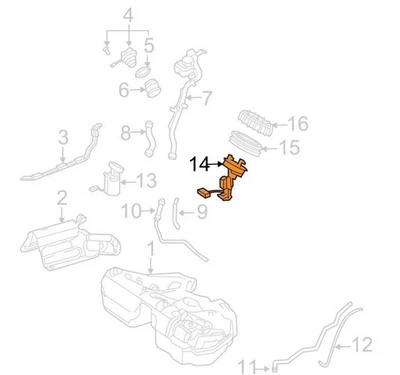Tanque de montagem de unidade de envio de bomba de combustível genuíno Mercedes CLS63 AMG E63 2114703694 - Imagem 1 de 4