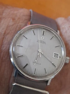 Rare!!! OMEGA DE VILLE 166.033 Linen Gray Dial Mens Automatic Watch _3232 - Picture 1 of 17