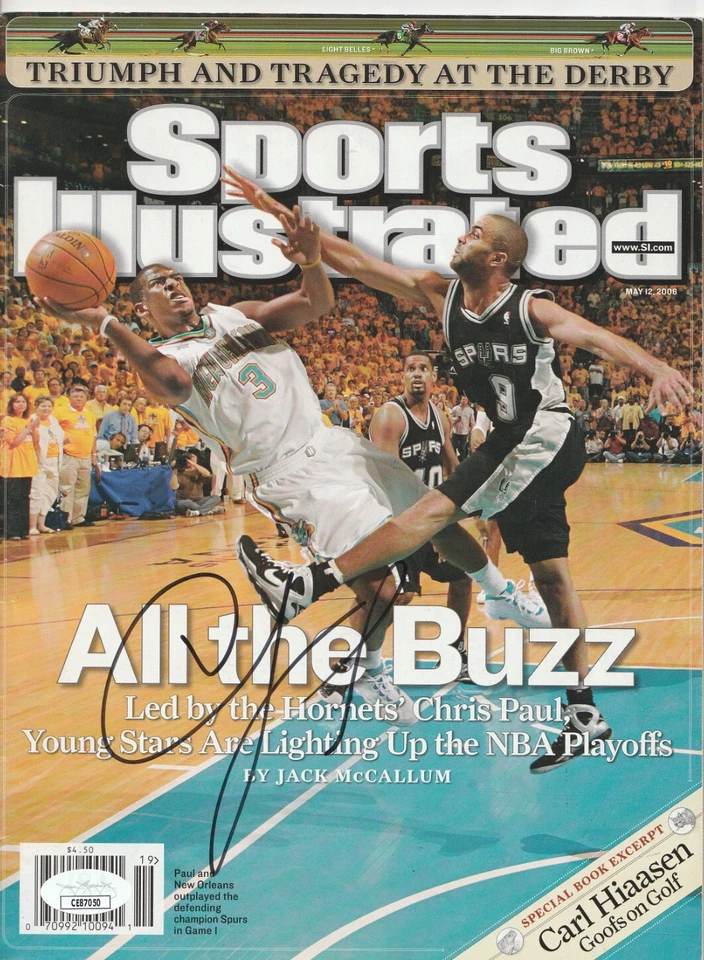 克里斯·保罗亲笔签名体育画报杂志 5/12/08 JSA I668 — 第 1/1 张图片
