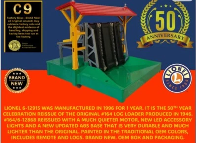 LIONEL 6-12915 Operating Log Loader #164 1996 Never Out Of Box!! - Image 1 of 4