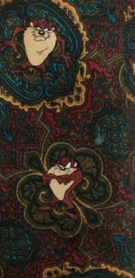 Corbata Looney Tunes Mania 1993 TAZ Paisley multicolor ~ Usada en Excelente Condición ~ Foto 1 de 4