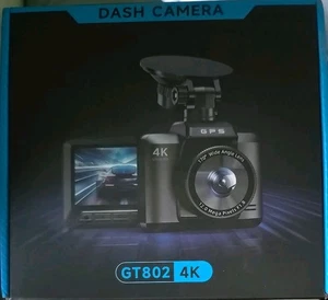 Cámara de tablero delantera y trasera, 4K + 1080P cámara de tablero doble para automóviles Wifi incorporado GPS GT802 - Imagen 1 de 3