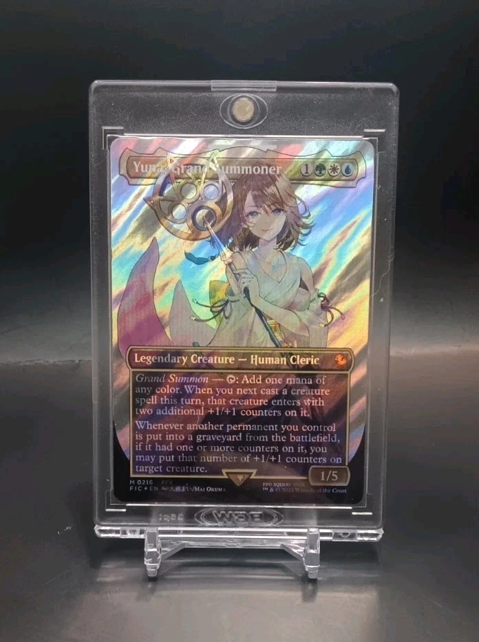 Yuna, Grand Summoner (Borderless) (Surge Foil)  #0216-FIC-NM Condition  - Image 1 of 3