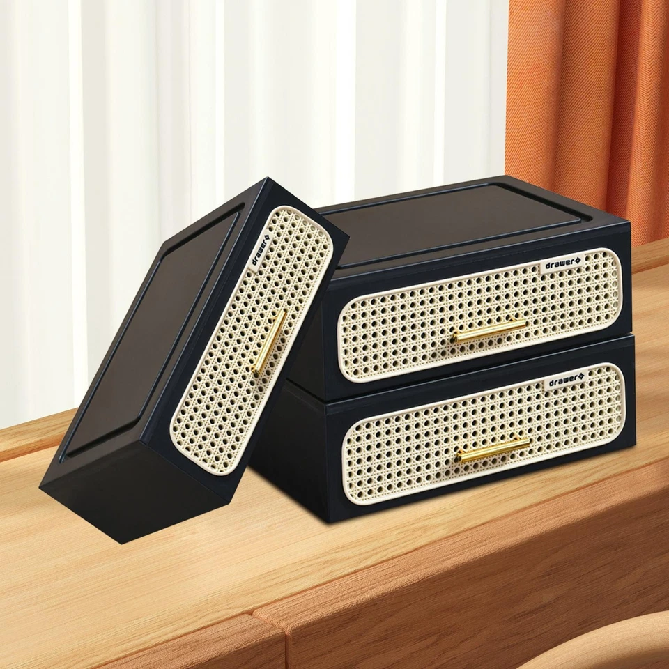 Storage Unit Night Stand with Drawer in Imitation Rattan for Apartment - Image 1 of 1