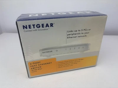 NETGEAR FS605UK 5 Port Fast Ethernet Switch BNIB Brand New in Sealed Box - Image 1 of 4