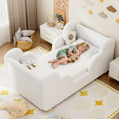 Cama para niños pequeños NAIZEA, cama para niños tela polar de peluche cuna estándar cama para niños pequeños Foto 1 de 4