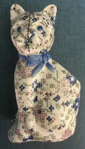 Ceramic Calico Cat Figurine Planter Patchwork Japan Mother's Day Gift Excellent - Picture 1 of 9