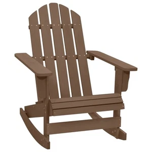 Solid Fir Wood Garden Adirondack Rocking Chair Seating Lounge Armchair vidaXL - Picture 1 of 70