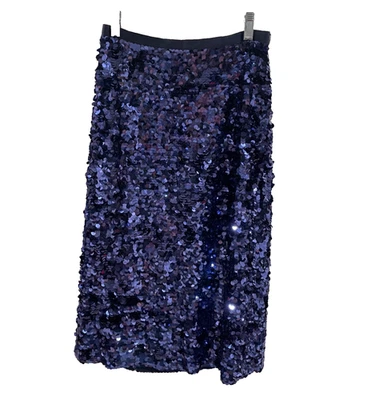 J.Crew Collection Blue Sequin Midi Skirt Women’s Size 2 Style G9687 Lined - Image 1 of 4