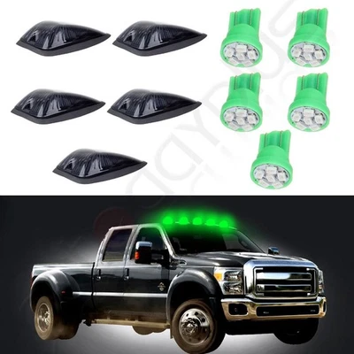 5x Lente de luz marcadora de techo cabina de humo + base + LED verde 6-SMD para 1988-2000 GMC/Chevy Foto 1 de 4