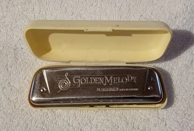 Armónica M. Hohner Golden Melody No. Llave de E 542 con estuche hecha en Alemania Foto 1 de 4