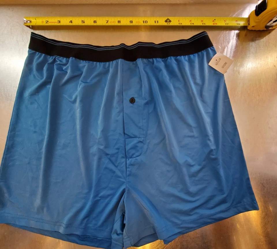 Calzoncillos Boxer Azules Covington Talla Grande 34" Cintura Poliéster Spandex Estiramiento Lounge Foto 1 de 2