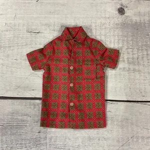 Ken Fashion Pak Sports Shirt Red Olive Vintage 1961 Barbie Mattel - Picture 1 of 4