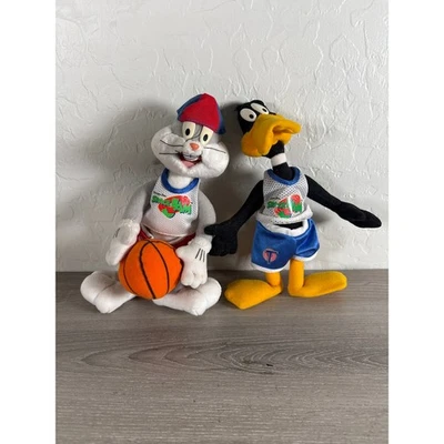 Vintage Space Jam Bugs Bunny & Daffy Duck Plush 9" Lot of 2 McDonald’s Toys 1996 - Изображение 1 из 4