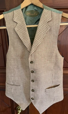 Colete/colete masculino de linho Paul Stuart/Phineas Cole em Houndstooth Patten, tamanho 36 - Imagem 1 de 4